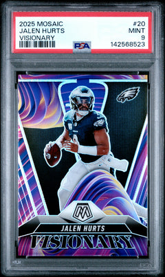 Jalen Hurts 2025 Panini Mosaic Visionary Case Hit SSP #20 PSA 9-1