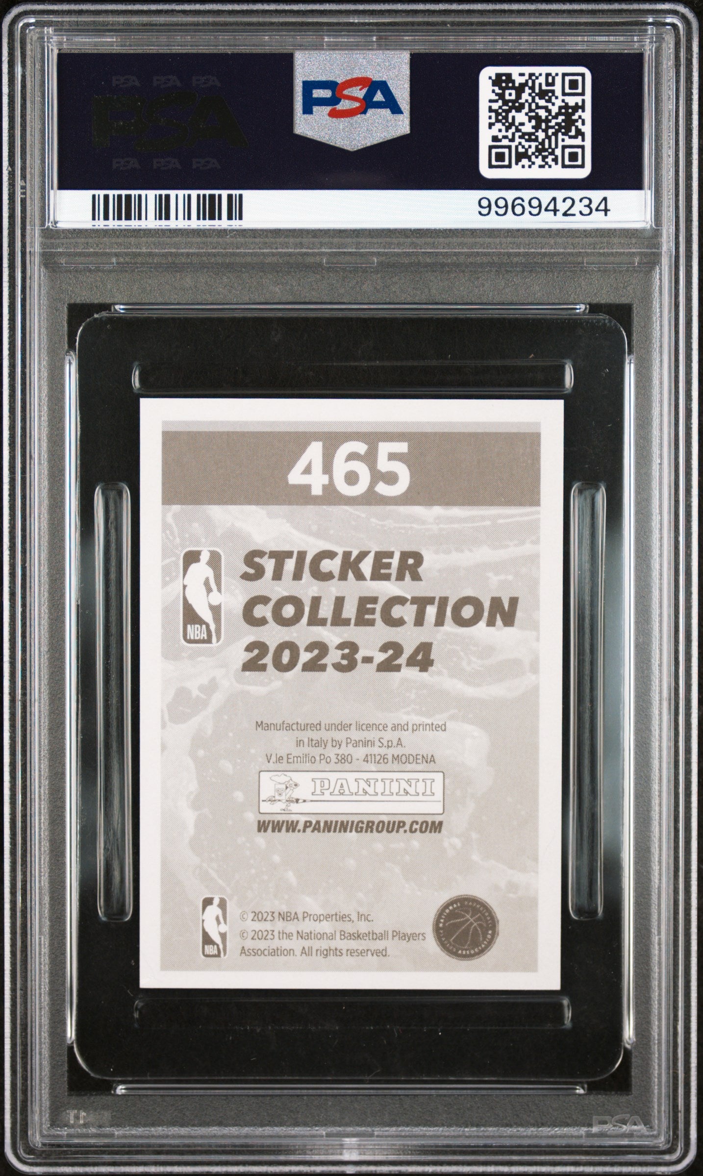 Victor Wembanyama RC 2023-24 Panini Sticker International Rookie #465 PSA 8-2