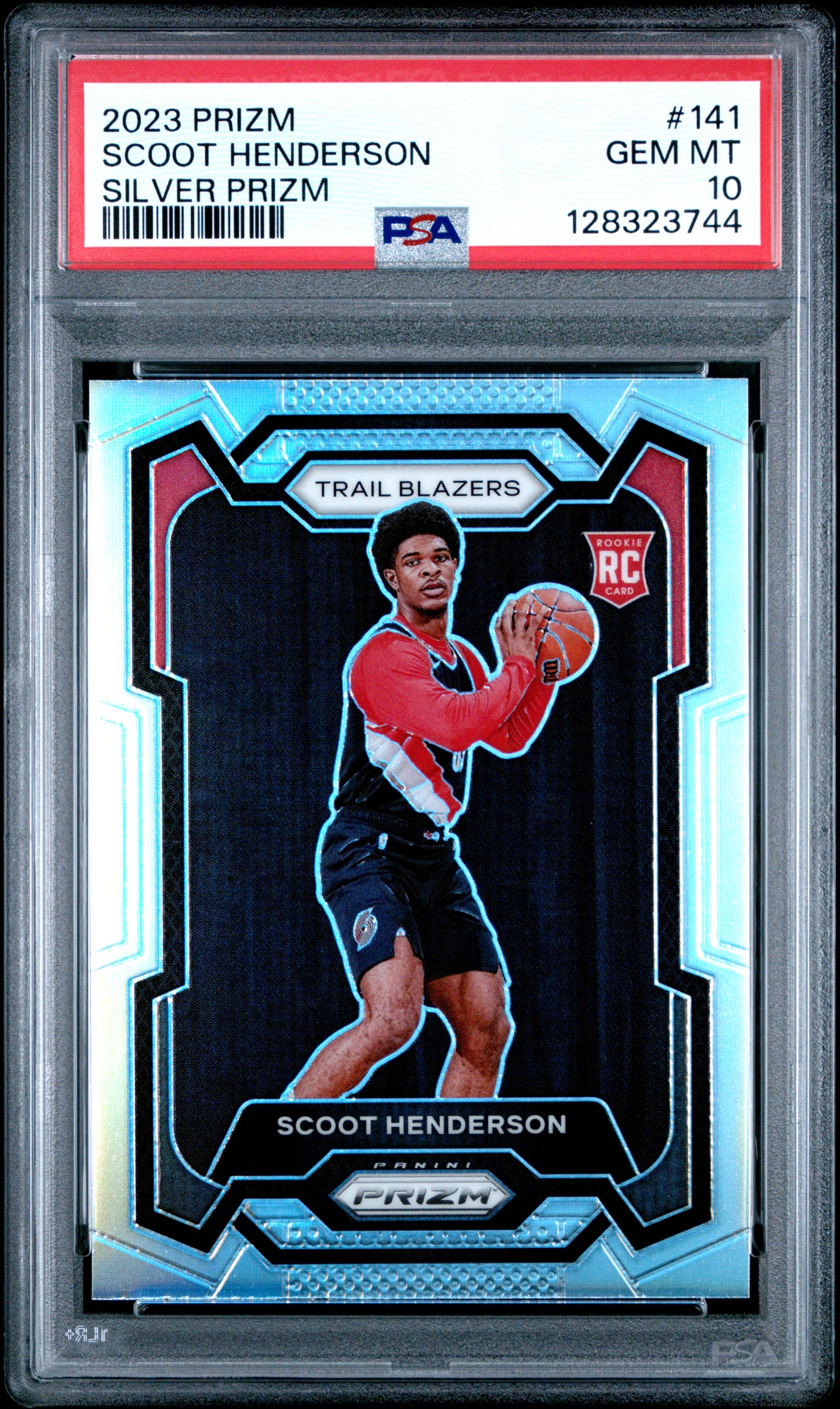 Scoot Henderson RC 2023-24 Panini Prizm Silver Rookie #141 PSA 10