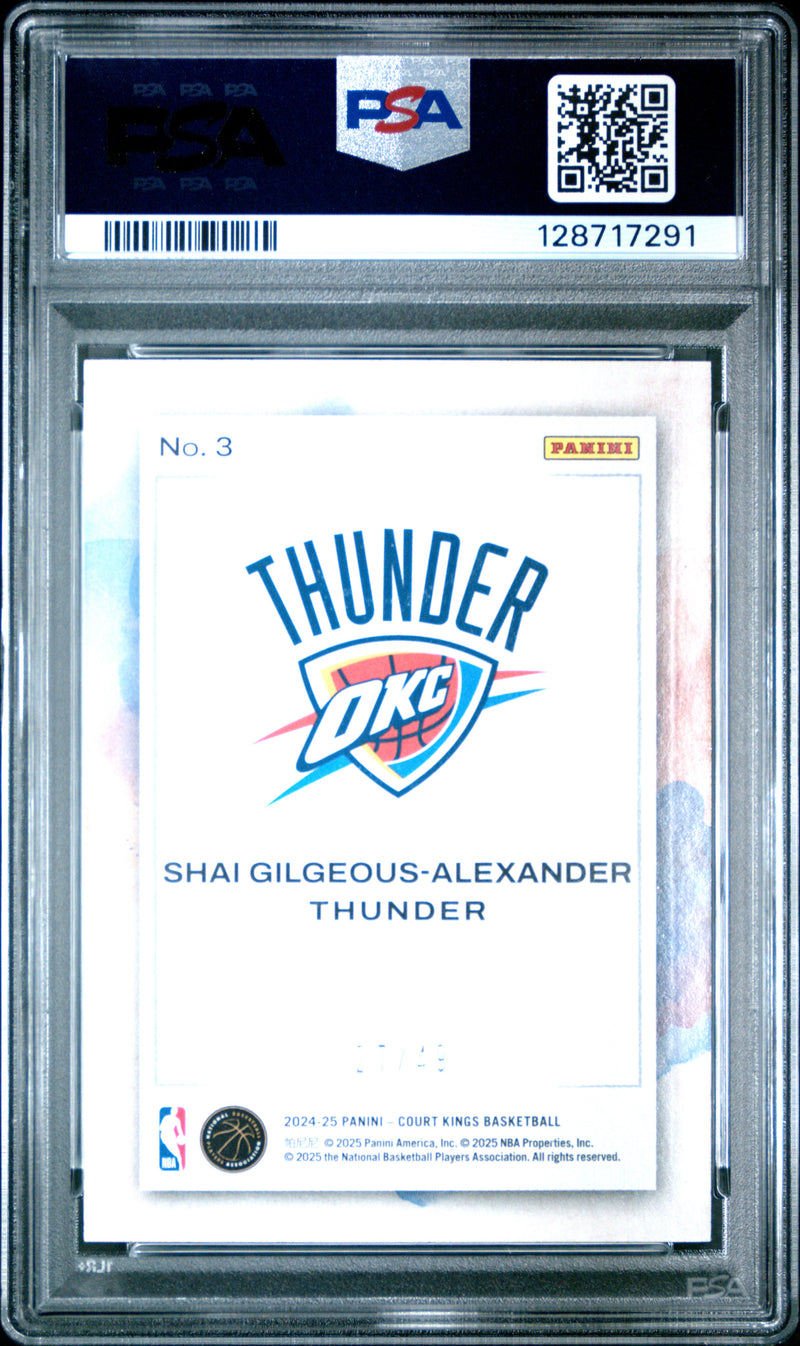 Shai Gilgeous-Alexander 2024-25 Panini Court Kings Violet Water Color SP 27/49 PSA 9-2