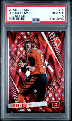Joe Burrow 2023 Panini Phoenix Red Seismic SP 48/199 PSA 10-1