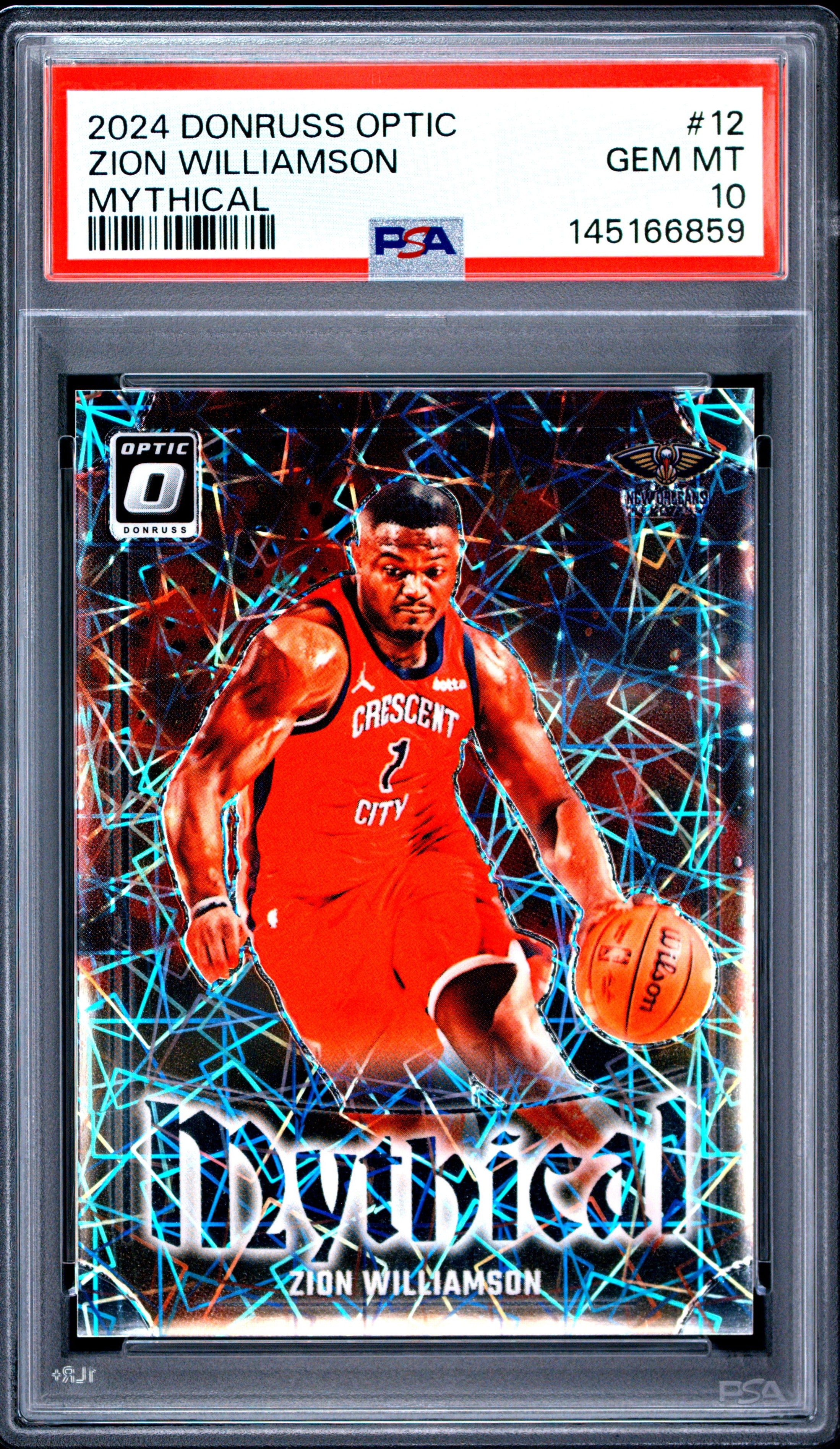 Zion Williamson 2024-25 Donruss Optic Mythical Case Hit SSP #12 PSA 10