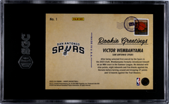Victor Wembanyama RC 2023-24 Panini NBA Hoops Winter Rookie Greetings #1 SGC 10-2