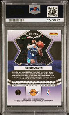 Lebron James 2021-22 Panini Mosaic Red #246 PSA 10-2