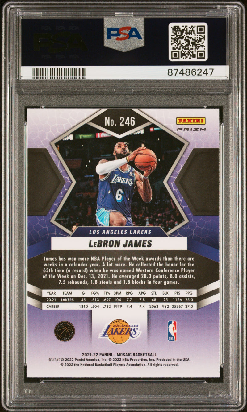 Lebron James 2021-22 Panini Mosaic Red #246 PSA 10-2