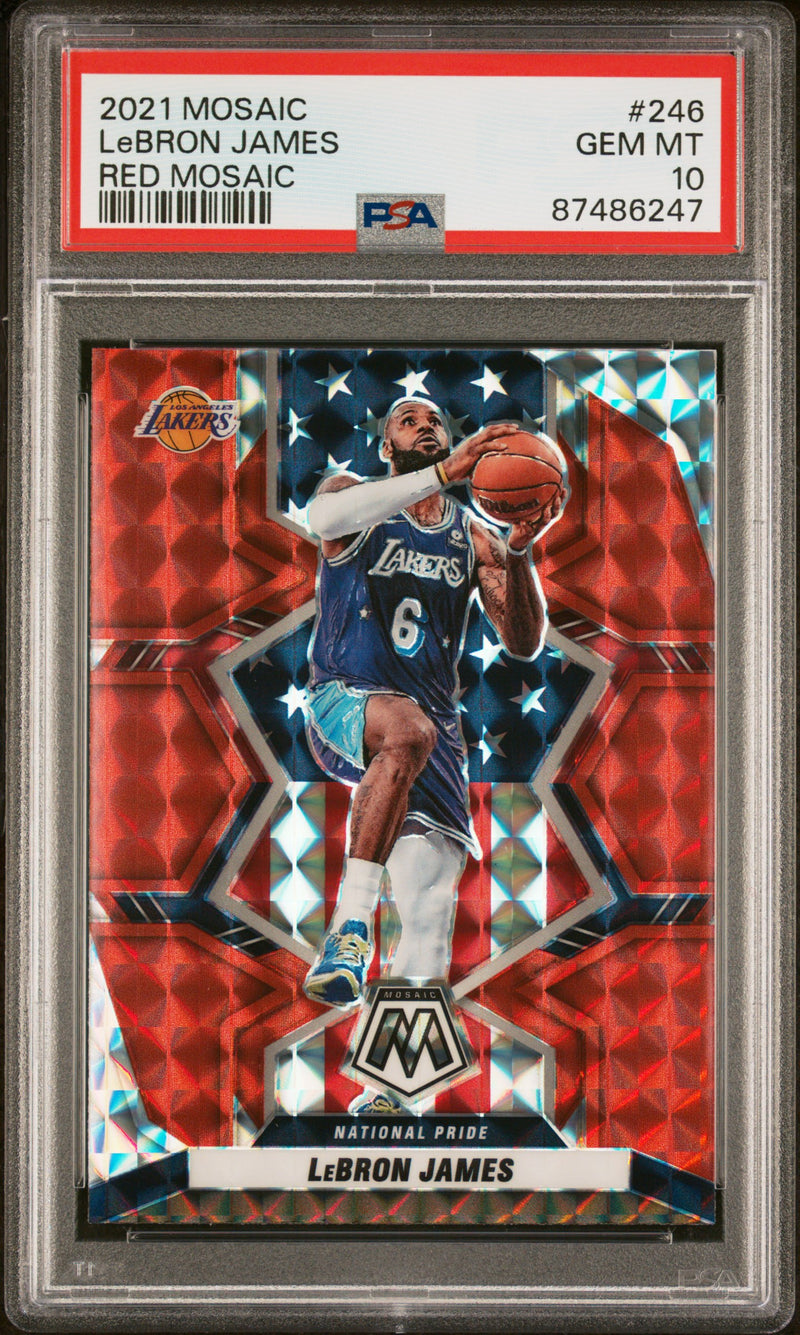 Lebron James 2021-22 Panini Mosaic Red #246 PSA 10-1