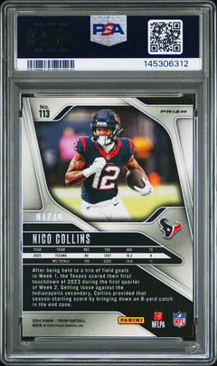 Nico Collins 2024 Panini Prizm Gold Shimmer SP 1/10 PSA 9-2