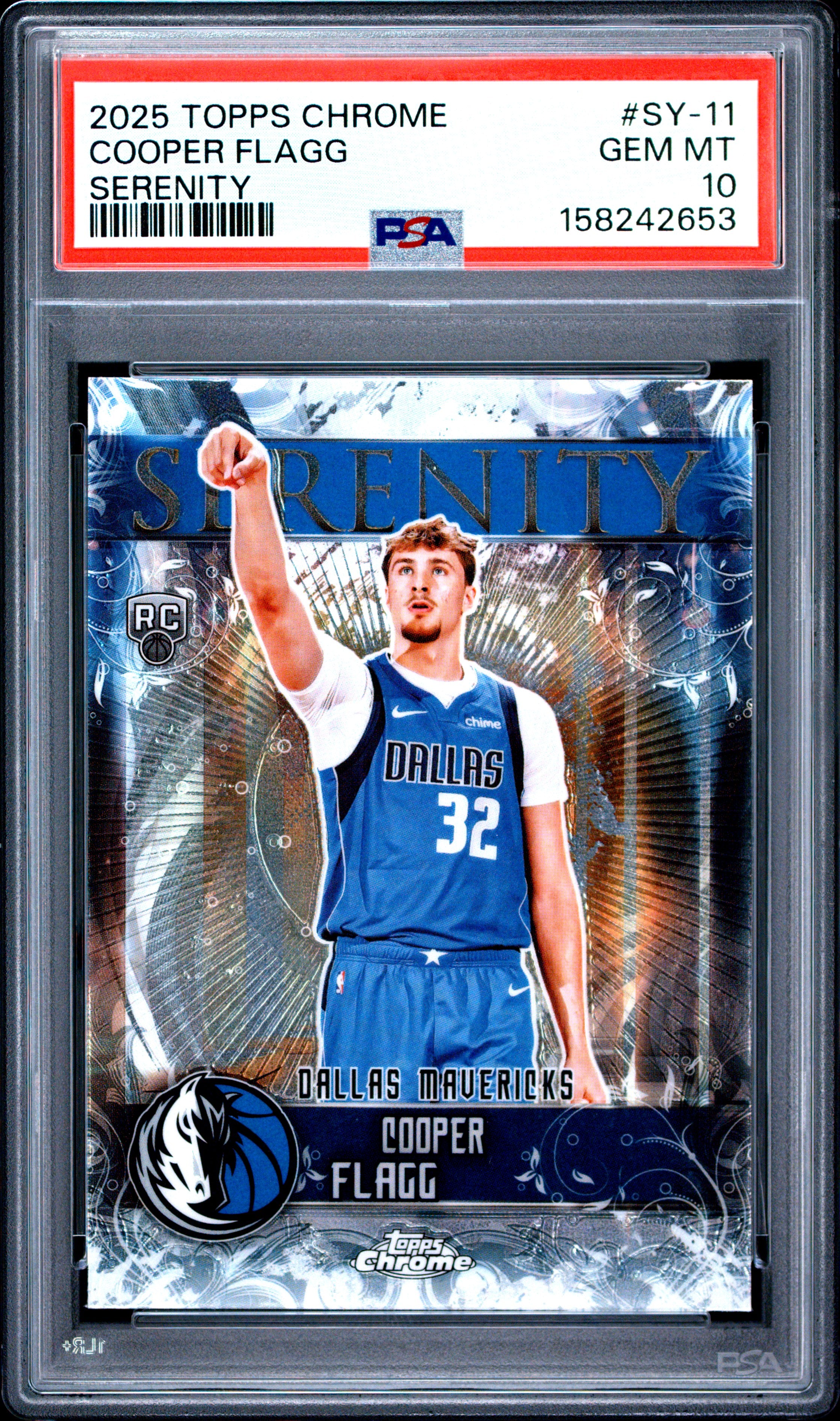 Cooper Flagg RC 2025-26 Topps Chrome Serenity Rookie PSA 10
