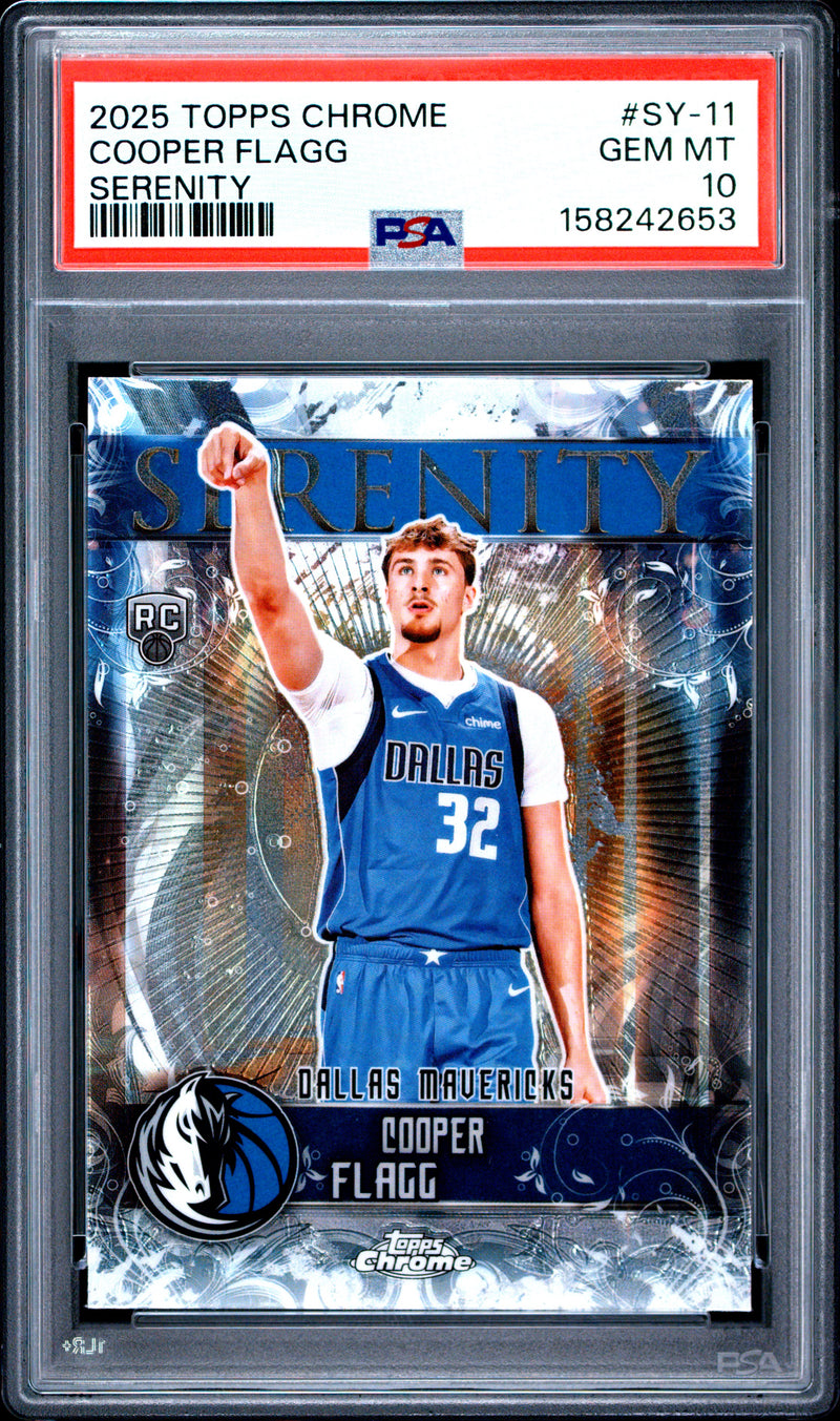 Cooper Flagg RC 2025-26 Topps Chrome Serenity Rookie PSA 10-1