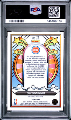 Cade Cunningham 2024-25 Panini Prizm Black Groovy Case Hit SSP #13 PSA 9-2