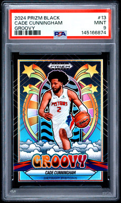 Cade Cunningham 2024-25 Panini Prizm Black Groovy Case Hit SSP #13 PSA 9-1