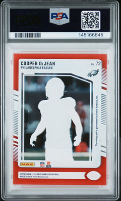 Cooper Dejean RC 2024 Clearly Donruss Red Rated Rookie Auto SP 22/149 PSA 10-2