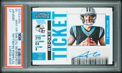 Tetairoa Mcmillan RC 2025 Panini Select Contenders Preview Variation Rookie Ticket Auto #1 PSA 10-1