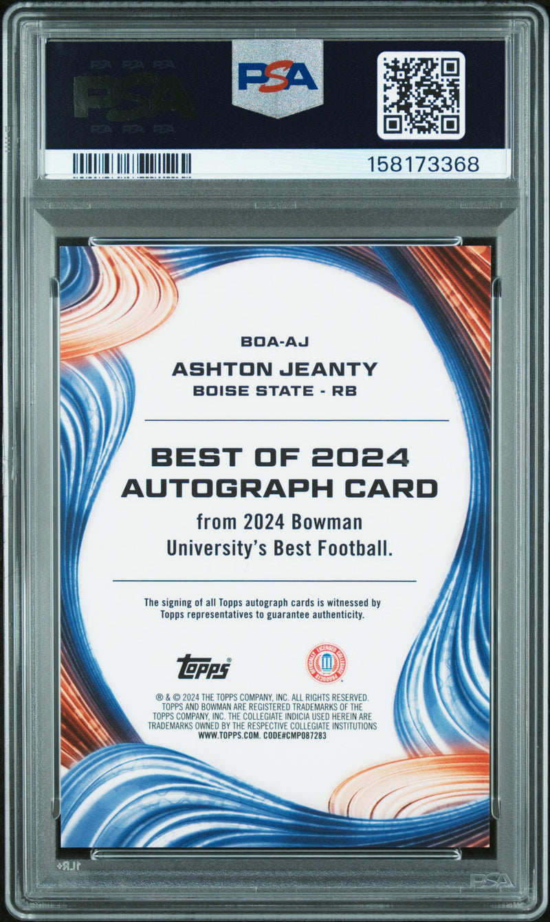 Ashton Jeanty RC 2024 Bowman U Best Rookie Auto PSA 10-2