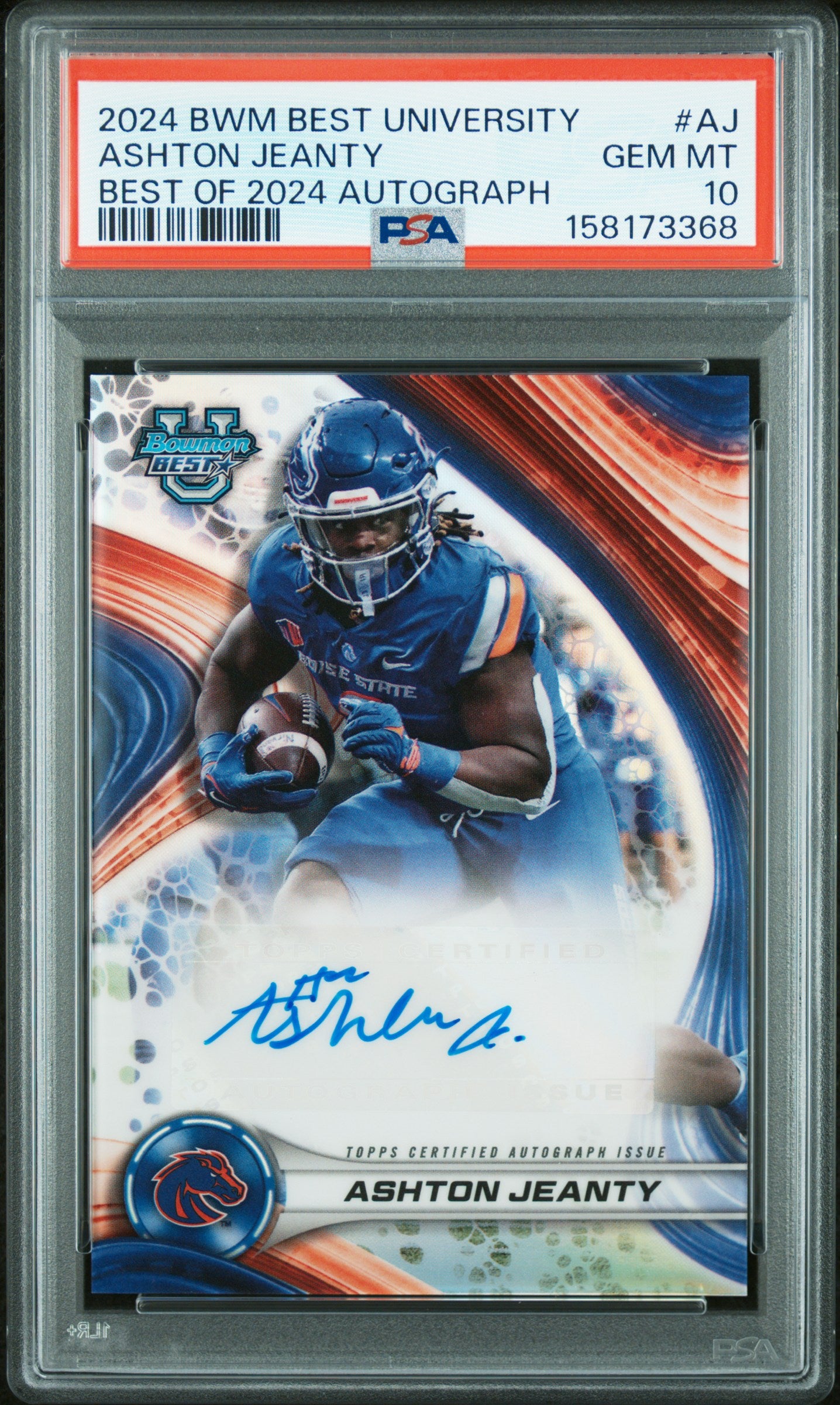 Ashton Jeanty RC 2024 Bowman U Best Rookie Auto PSA 10