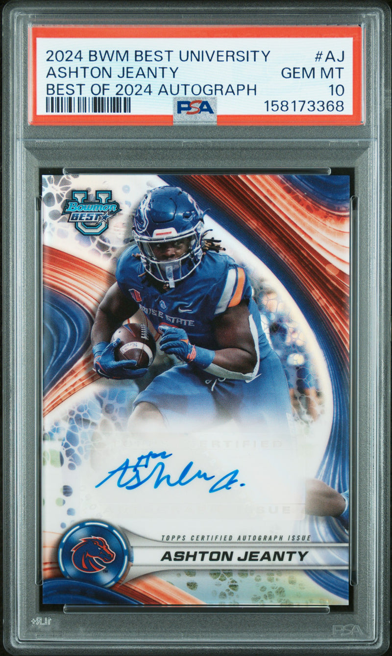 Ashton Jeanty RC 2024 Bowman U Best Rookie Auto PSA 10-1