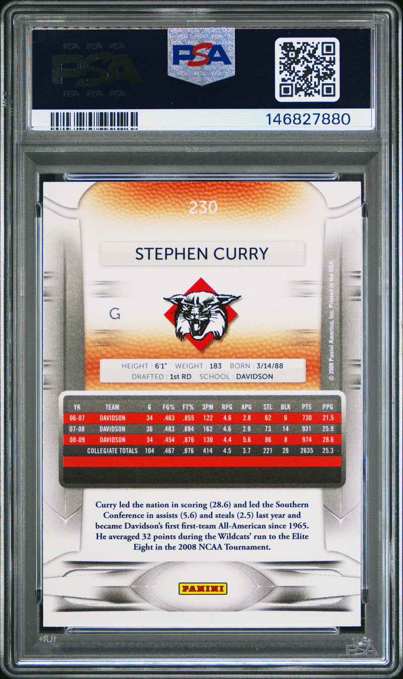 Stephen Curry 2009-10 Panini Prestige Rookie #230 PSA 9-2