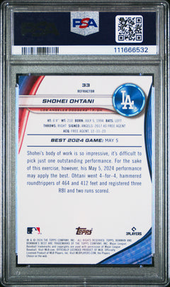 Shohei Ohtani 2024 Bowman's Best Refractor #33 PSA 10-2