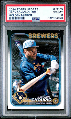 Jackson Chourio RC 2024 Topps Update Golden Mirror Rookie SSP PSA 8-1