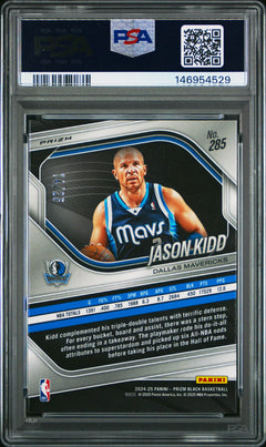 Jason Kidd 2024-25 Panini Prizm Black Mojo SP 14/25 PSA 10-2