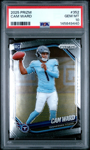 Cam Ward RC 2025 Panini Prizm Rookie #352 PSA 10