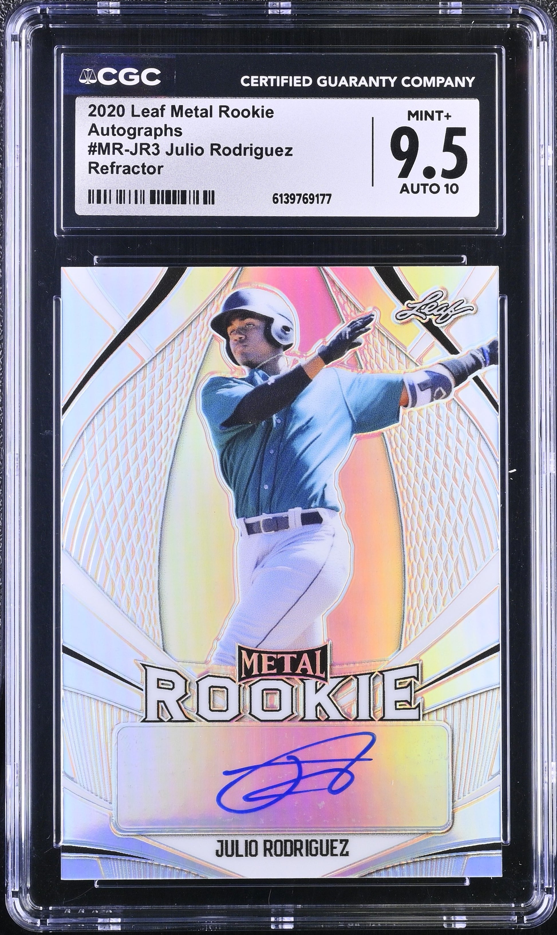 Julio Rodriguez 2020 Leaf Metal Silver Rookie Auto SP 22/50 CGC 9.5-1