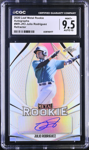 Julio Rodriguez 2020 Leaf Metal Silver Rookie Auto SP 22/50 CGC 9.5