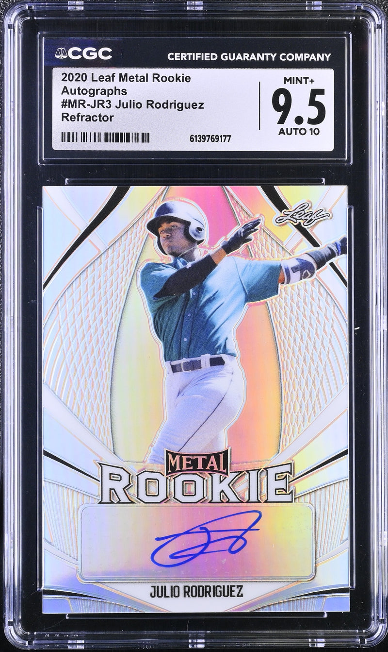 Julio Rodriguez 2020 Leaf Metal Silver Rookie Auto SP 22/50 CGC 9.5-1