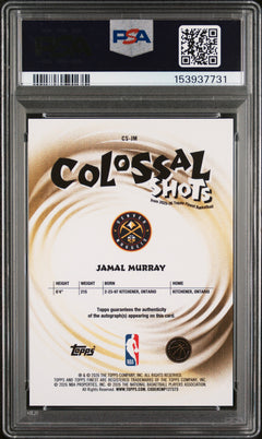 Jamal Murray 2025-26 Topps Finest Black Geometric Colossal Shots Auto SP 20/25 PSA 9-2