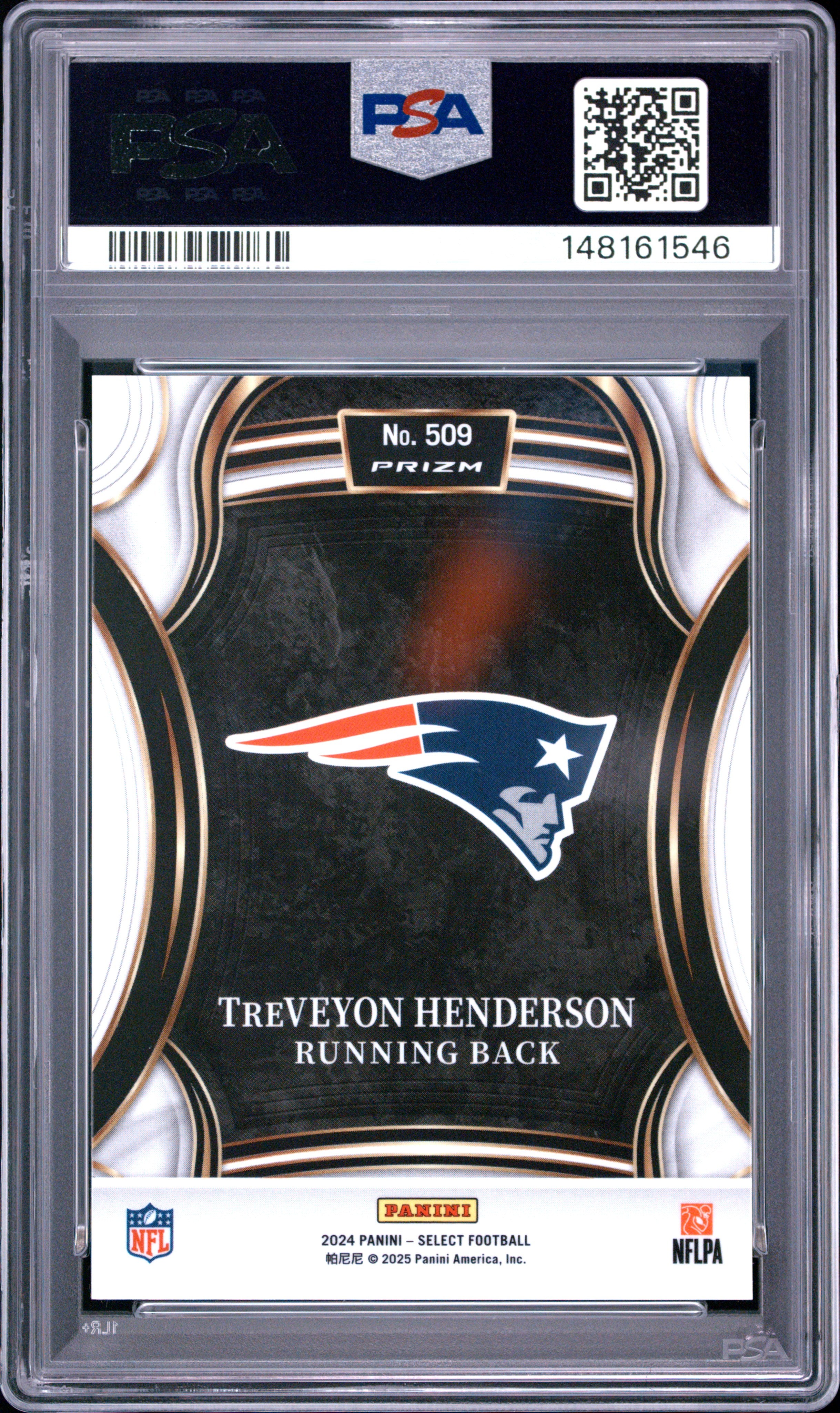 Treveyon Henderson RC 2024 Panini Select XRC '25 Rookie #509 PSA 9