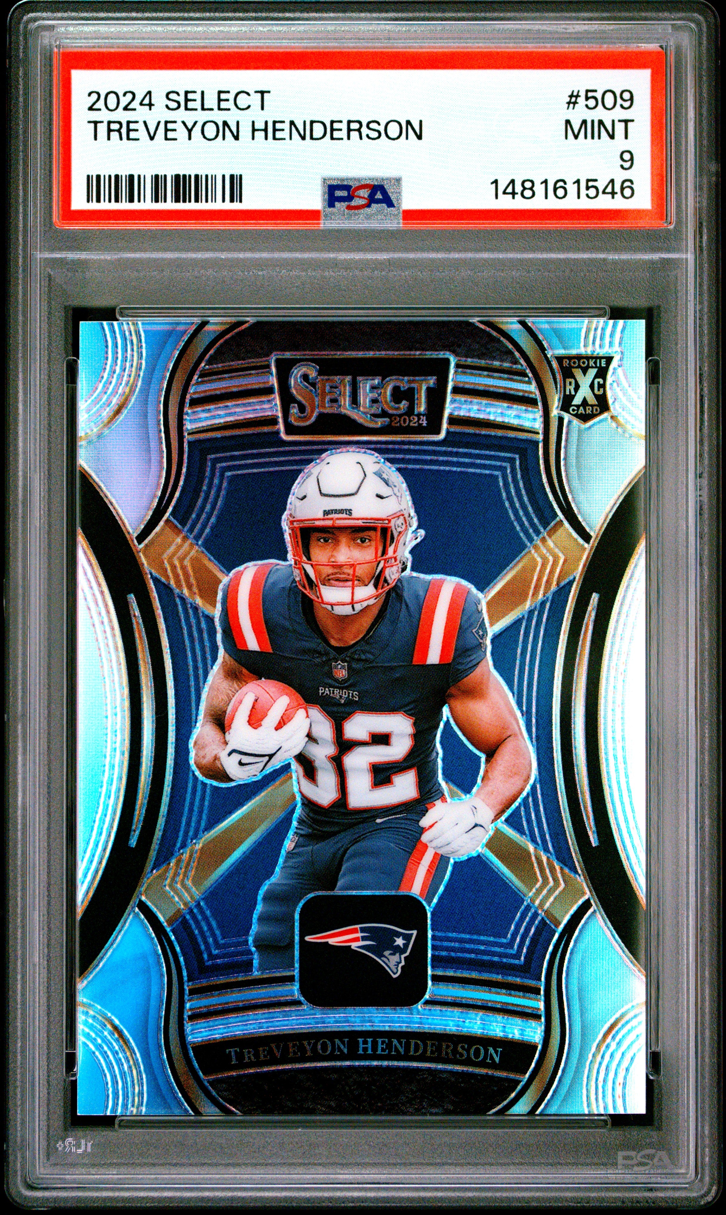 Treveyon Henderson RC 2024 Panini Select XRC '25 Rookie #509 PSA 9