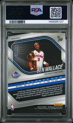 Ben Wallace 2024-25 Panini Prizm Black Blue Ice SP 117/125 PSA 10-2