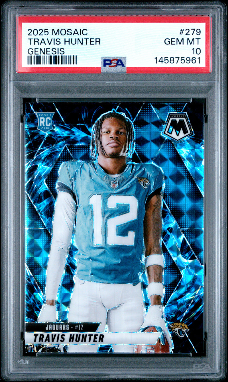Travis Hunter RC 2025 Panini Mosaic Genesis Prizm Variation Rookie SSP #279 PSA 10-1