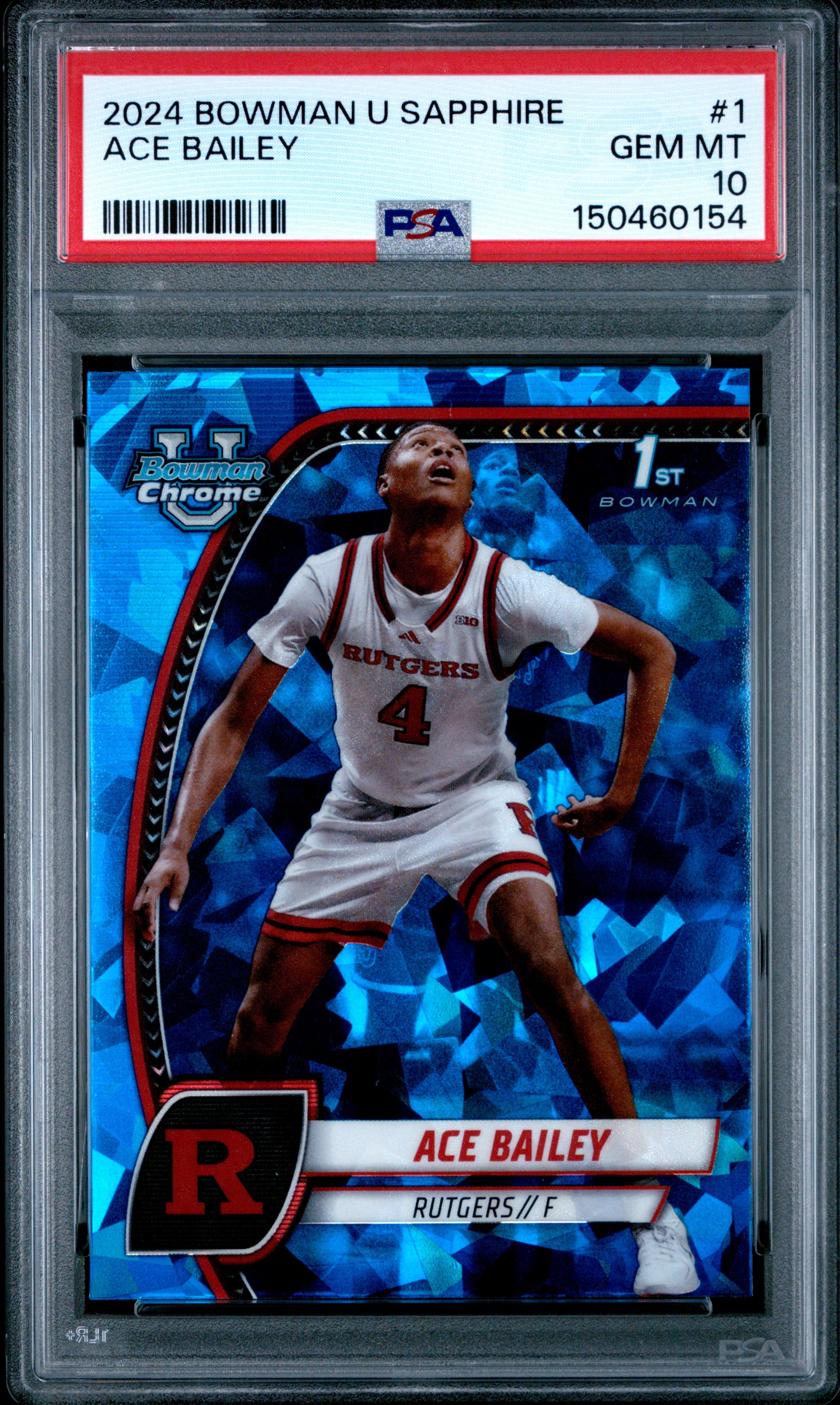 Ace Bailey RC 2024 Bowman U Chrome Sapphire Rookie #1 PSA 10