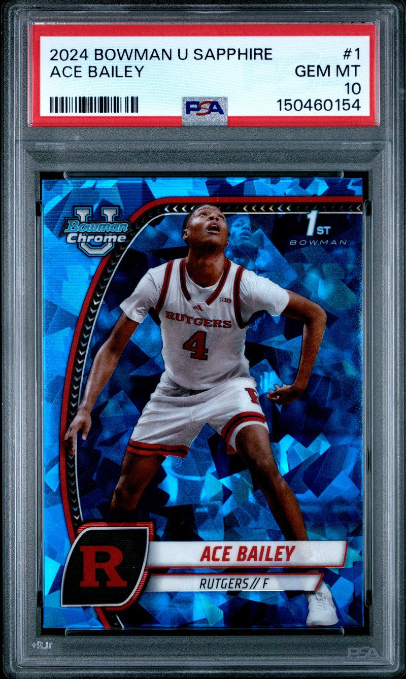 Ace Bailey RC 2024 Bowman U Chrome Sapphire Rookie #1 PSA 10-1