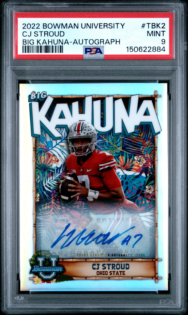 Cj Stroud RC 2022 Bowman U Chrome Big Kahuna Rookie Auto SP 108/150 PSA 9-1