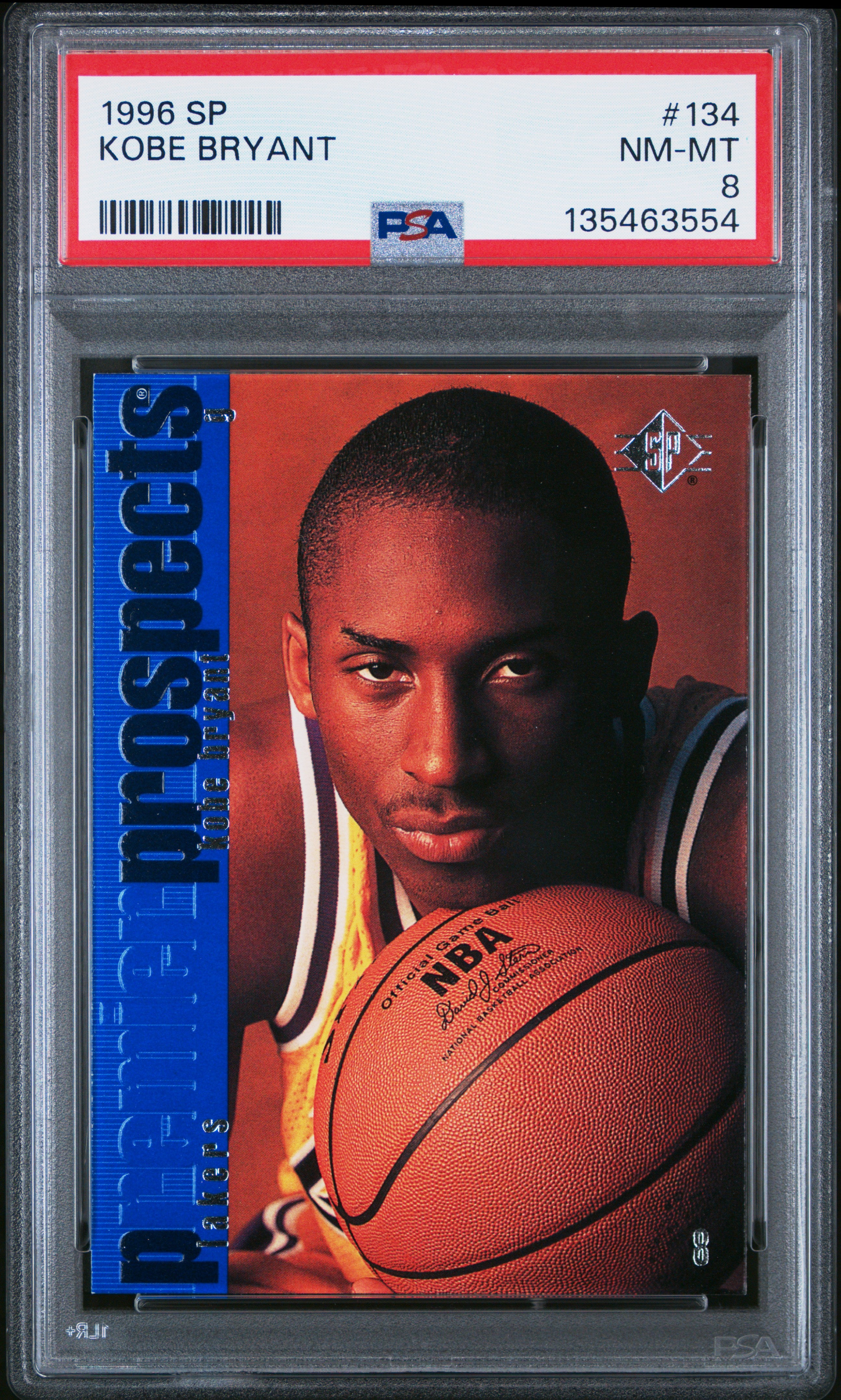 Kobe Bryant RC 1996-97 Upper Deck SP Premier Prospects Rookie #134 PSA 8