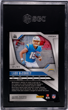 Ladd Mcconkey RC 2024 Panini Prizm Purple Power Rookie SP 5/49 SGC 9.5-2