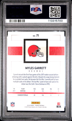 Myles Garrett 2018 Panini Football Gold SP 4/20 PSA 9-2