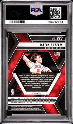 Matas Buzelis RC 2024-25 Panini Mosaic Honeycomb Prizm Rookie SSP #223 PSA 9-2