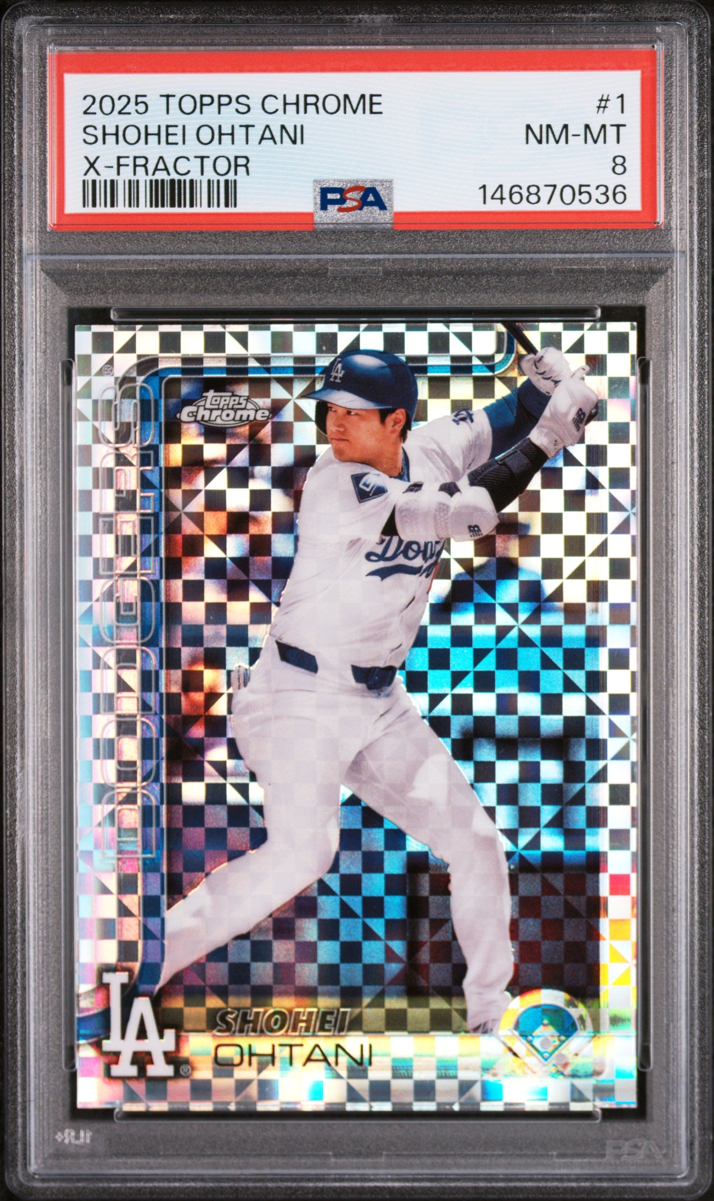 Shohei Ohtani 2025 Topps Chrome Xfractor #1 PSA 8