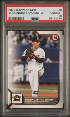 Yoshinobu Yamamoto RC 2022 Bowman NPB Prospect Rookie #9 PSA 10-1