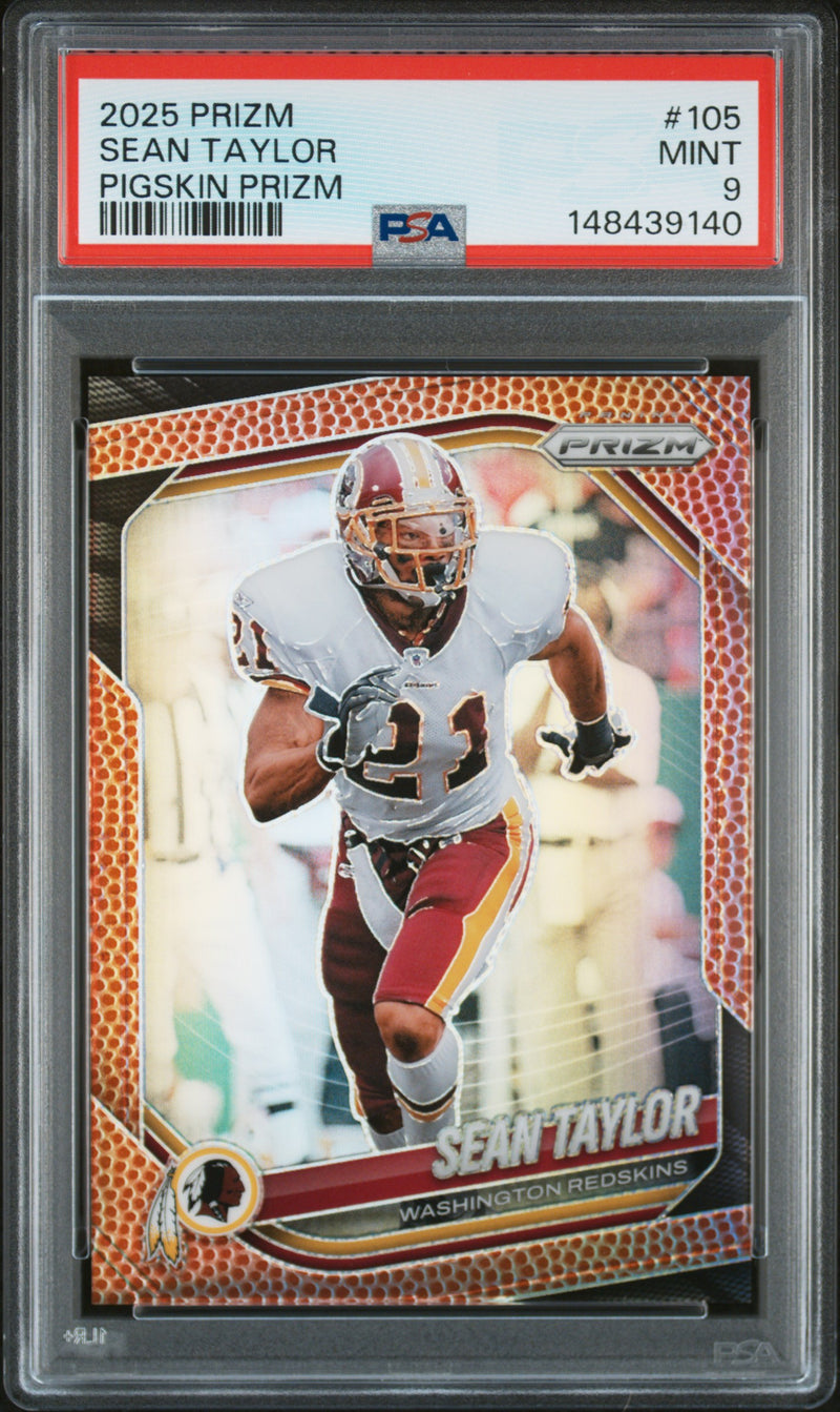 Sean Taylor 2025 Panini Prizm Pigskin SP 103/180 PSA 9-1