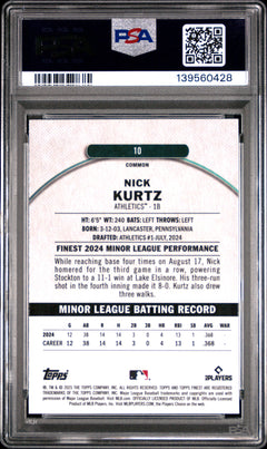 Nick Kurtz RC 2025 Topps Finest Rookie #10 PSA 10-2