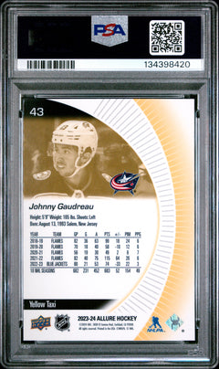 Johnny Gaudreau 2023-24 Upper Deck Allure Yellow Taxi #43 PSA 10-2