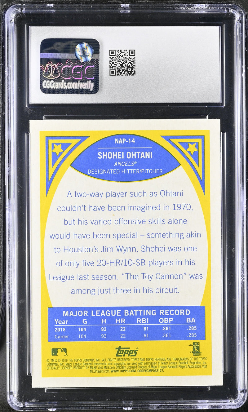 Shohei Ohtani 2019 Topps Heritage New Age Performers CGC 9-2