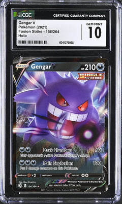 Gengar V 2021 Pokemon Fusion Strike Holo #156/264 CGC 10-1