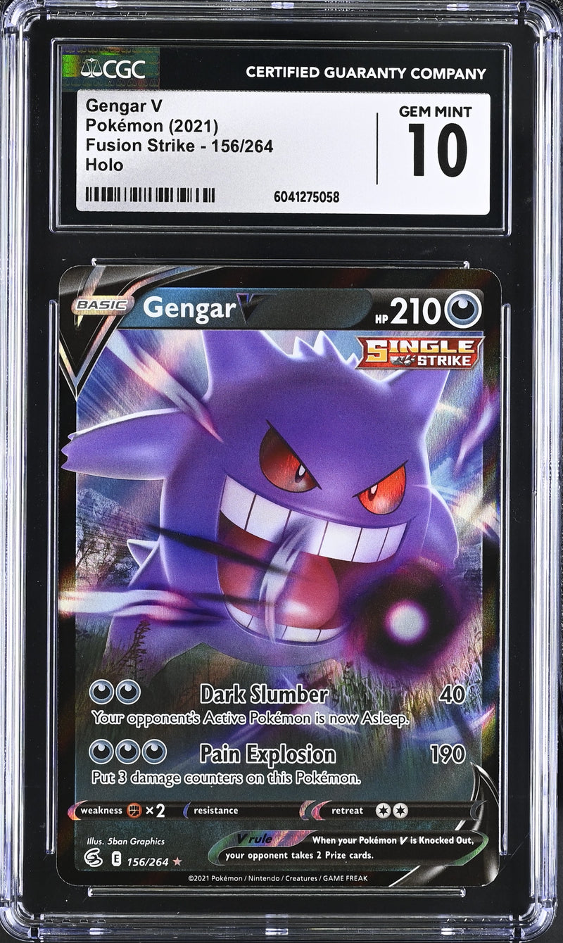 Gengar V 2021 Pokemon Fusion Strike Holo #156/264 CGC 10-1