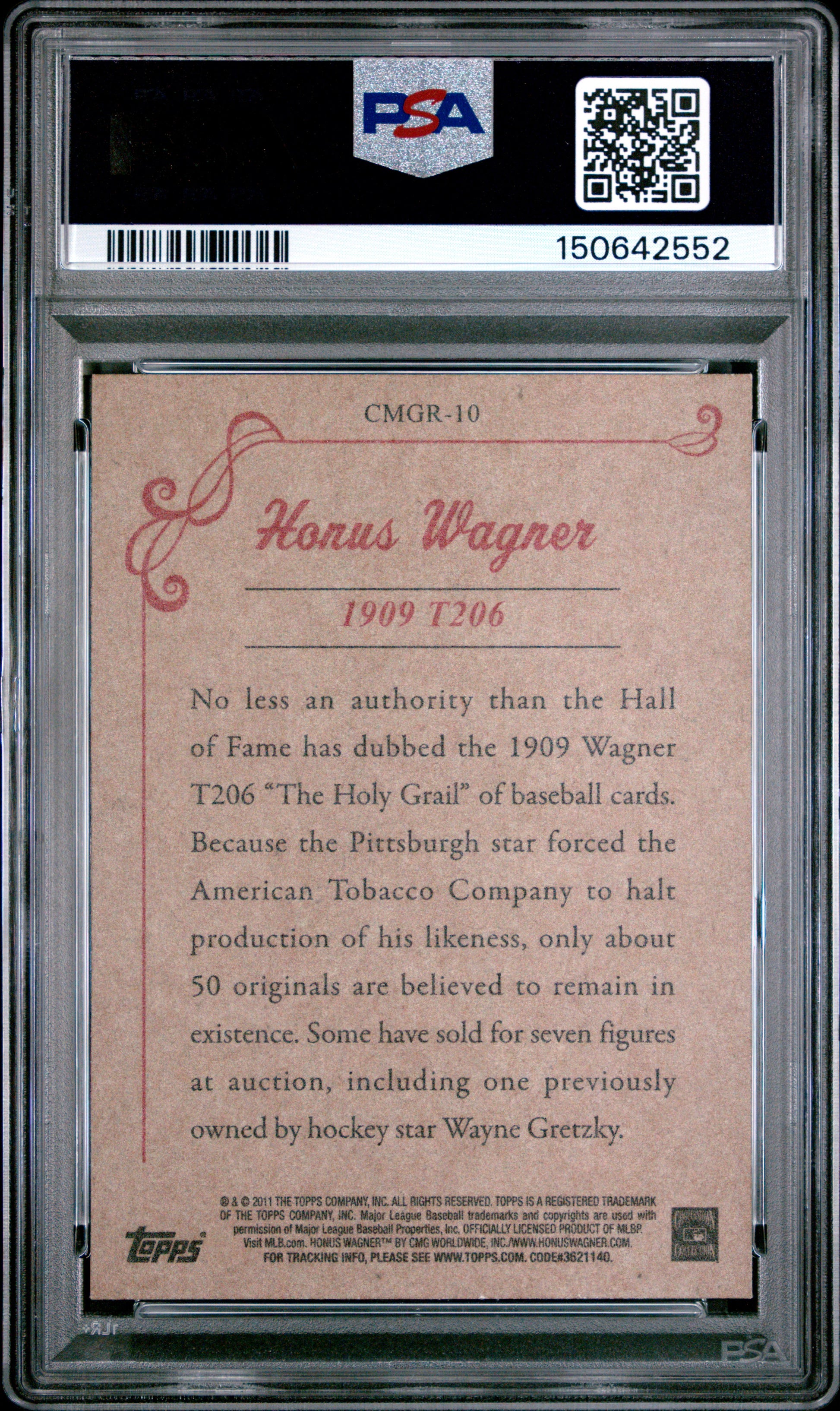 Honus Wagner 2011 Topps CMG 1909 T206 Reprint #10 PSA 9-2
