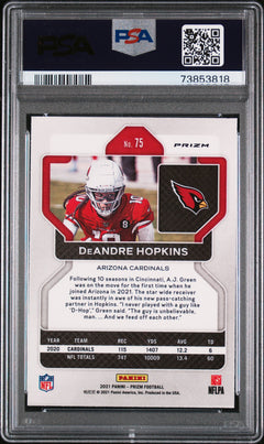 Deandre Hopkins 2021 Panini Prizm Red Black Checker #75 PSA 10-2